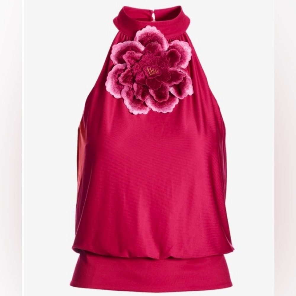 Boston Proper So Chic Sleeveless Flower Top - Picture 2 of 7